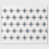 DIY 5 Color Nautic Compass Rose Geschenkpapier (Flach)