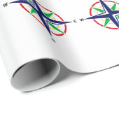 DIY 5 Color Nautic Compass Rose Geschenkpapier (Rolleneckpunkt)