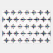 DIY 5 Color Nautic Compass Rose Geschenkpapier Set (Vorderseite)
