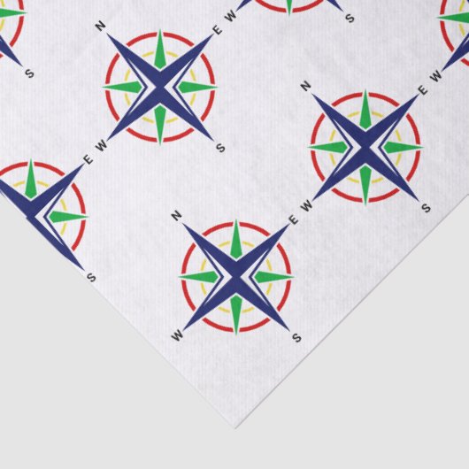 DIY 5 Color Nautic Compass Rose Seidenpapier (Detail)