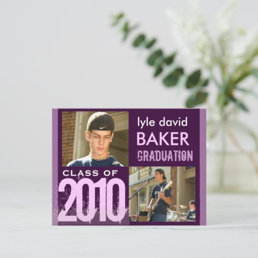 DIY Abschluss Einladung Postkarten (Stehend Vorderseite)