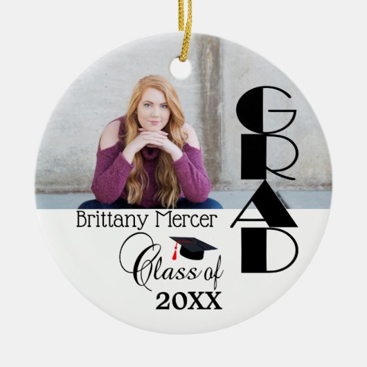 DIY Absolvent-Foto-Erinnerungen Keramik Ornament (Vorne)
