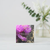 DIY Abstrakt Black Lila Gold Quadratische Visitenkarte (Stehend Vorderseite)