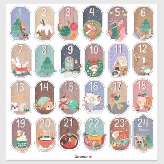 DIY Advent Calendar - Weihnachten bestätigen Aufkleber (Blatt)