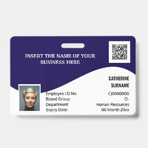 DIY Ausweis navy weiß modern Foto Logo Vorlage