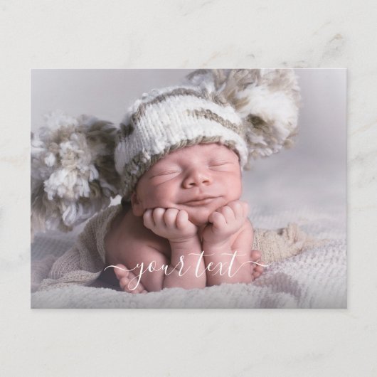 DIY Baby Foto Geburtsankündigung Ankündigungspostkarte (Vorderseite)