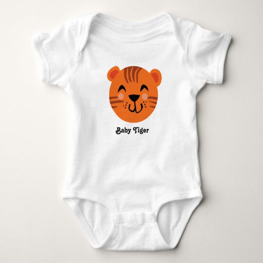 DIY Baby Tiger Ändern Sie Farben und Textvorlage Baby Strampler (Vorderseite)