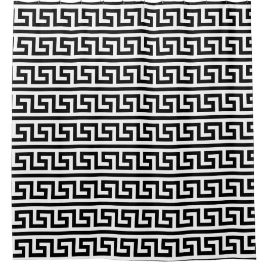 DIY Background Schwarz-weiß Griechisches Schlüssel Duschvorhang (Vorderseite)