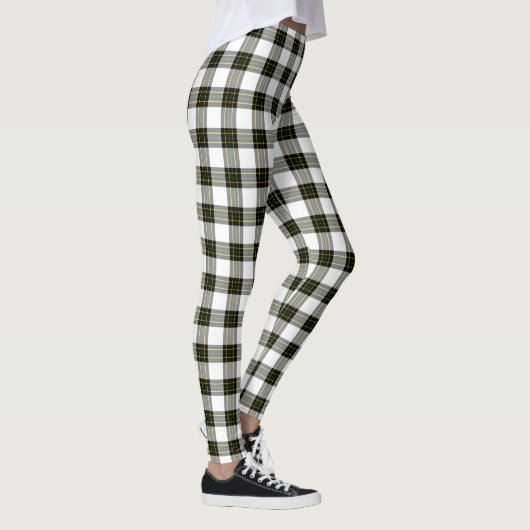 DIY Background - Schwarz-weißes Tartan Kariert Leggings (Rechts)