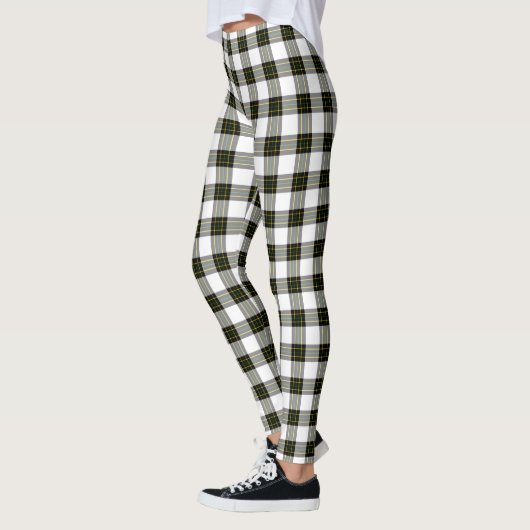 DIY Background - Schwarz-weißes Tartan Kariert Leggings (Links)