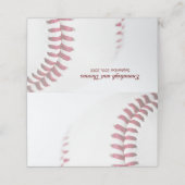 DIY Baseball-Themen-Hochzeit Platzkarte (Außenseite Aufgefaltet)
