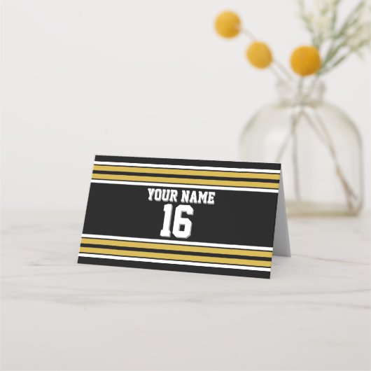 DIY BG Black Gold Team Jersey Name Platzkarte (Vorderseite)