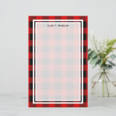 DIY BG Buffalo Kariert Tartan Black Red #2 Briefpapier (Stehend Vorderseite)