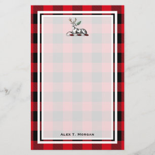 DIY BG Buffalo Kariert Tartan Black Red #2 Stag Fe Briefpapier