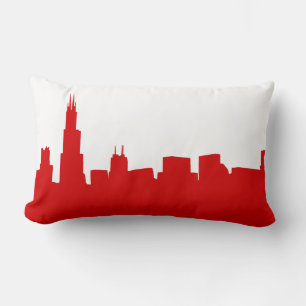 DIY BG Chicago-Silhouette Rot Lendenkissen