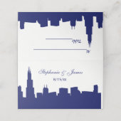 DIY BG Chicago Skyline Silhouette Blue Platzkarte (Außenseite Aufgefaltet)