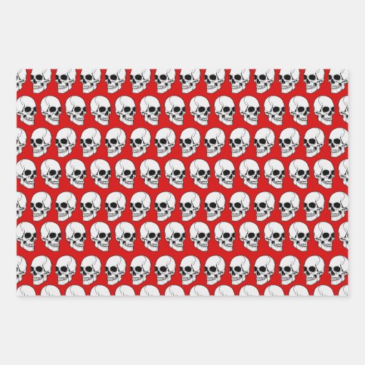 DIY BG Gothic Skull #1F Angled View Geschenkpapier Set (Vorderseite 3)