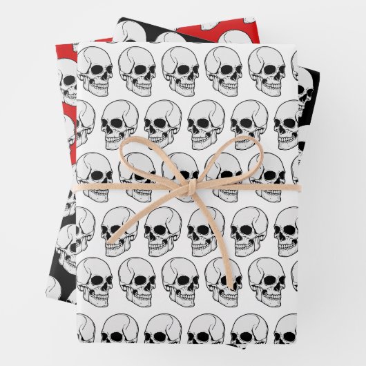 DIY BG Gothic Skull #1F Angled View Geschenkpapier Set (Beispiel)