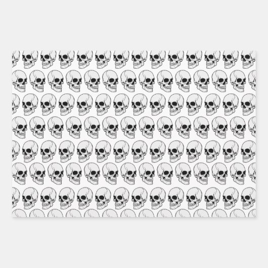 DIY BG Gothic Skull #1F Angled View Geschenkpapier Set (Vorderseite)