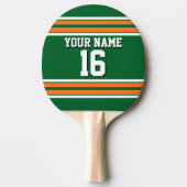 DIY BG Green Orange Team Jersey Name Tischtennis Schläger (Vorderseite)