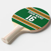 DIY BG Green Orange Team Jersey Name Tischtennis Schläger (Vorderseite)