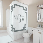 DIY BG Holzkohle Grauer griechischer Schlüssel 2 G Duschvorhang (Beispiel)