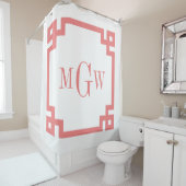 DIY BG Light Coral Griechischer Schlüssel Nr. 2 Ge Duschvorhang (Beispiel)