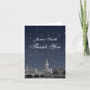 DIY BG London UK Skyline Starry Night Thank You Dankeskarte
