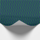 DIY BG Navy Blu LG Zickzack ZigZag Muster Dk Green Geschenkpapier (Ecke)