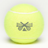 DIY BG Navy Blue Circle Monogram Schriftart Tennisbälle (Rückseite)