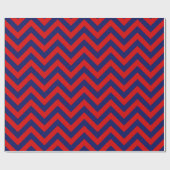 DIY BG Navy Blue Riege Zickzack ZigZag Muster Red Geschenkpapier (Flach)