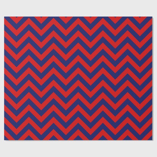 DIY BG Navy Blue Riege Zickzack ZigZag Muster Red Geschenkpapier (Flach)