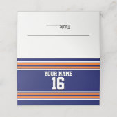 DIY BG Navy Orange Team Jersey Name Platzkarte (Außenseite Aufgefaltet)