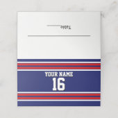 DIY BG Navy Red Team Jersey Name Platzkarte (Außenseite Aufgefaltet)