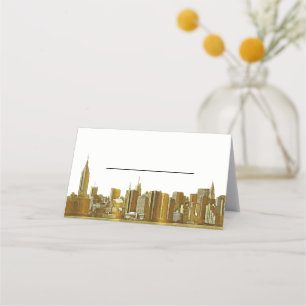 DIY BG NYC Skyline Blue Silhouette Escort Cards Platzkarte