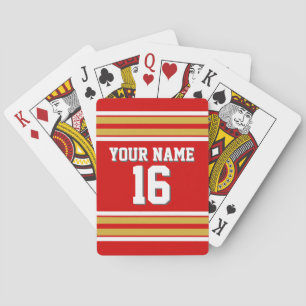 DIY BG Red Gold Team Jersey Kundennummer Spielkarten