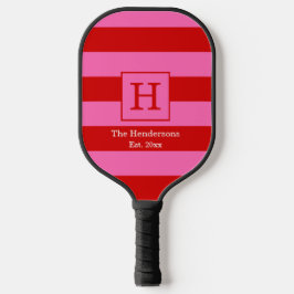 DIY BG Strip Frame Name Monogram Red SV Hot Pink Pickleball Schläger