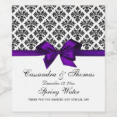 DIY BG Vintag Black WhDamask Lila Bow Weinetikett (Einzelnes Label)