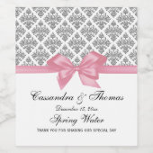 DIY BG Vintag Silver Whask Pink Bow Weinetikett (Einzelnes Label)