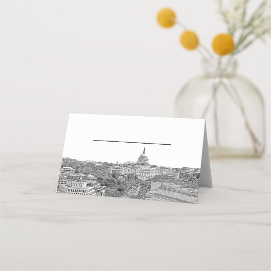 DIY BG Washington DC Skyline Blue Escortkarten Platzkarte (Vorderseite)