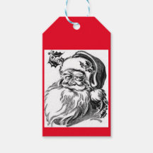 DIY BLACK and WHITE SANTA Gift Tag