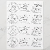 DIY Black and White Wedding Tea Bag (Vorderseite)