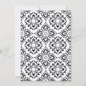 DIY Black Damask Plum Hearts Empfang Einladung (Rückseite)