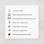 DIY Black Gold Blue Green Quadratische Visitenkarte (Rückseite)