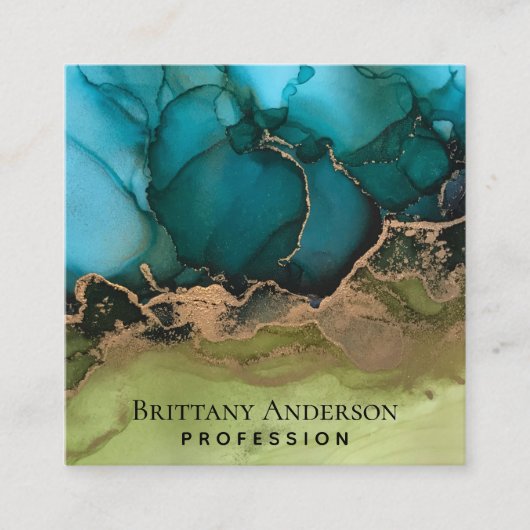 DIY Black Gold Blue Green Quadratische Visitenkarte (Vorderseite)