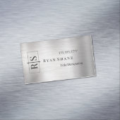 DIY Black Monogram in Box, Name Brushed Silver Vs2 Magnetische Visitenkarte (Beispiel)