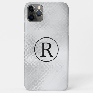 DIY Black Monogram in Circle, Graues Glas Case-Mate iPhone Hülle