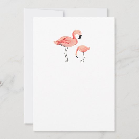DIY Blank Flamingo Einladung (Vorderseite)