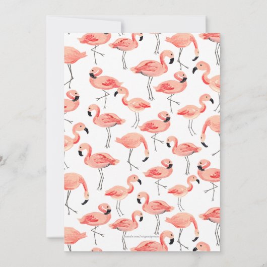 DIY Blank Flamingo Einladung (Rückseite)