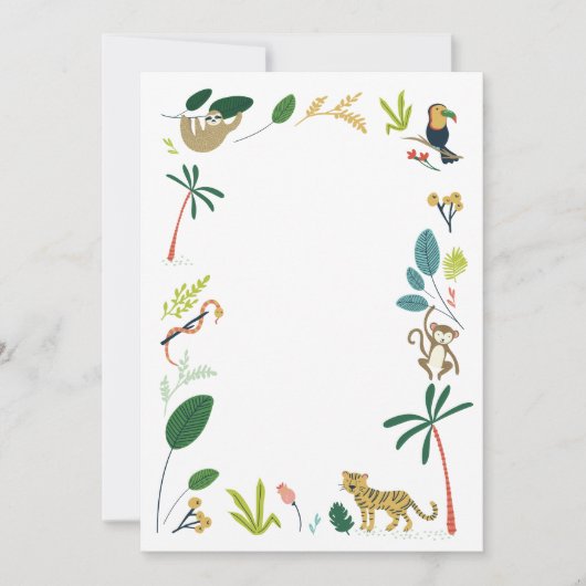 DIY Blank Jungle Einladung (Vorderseite)